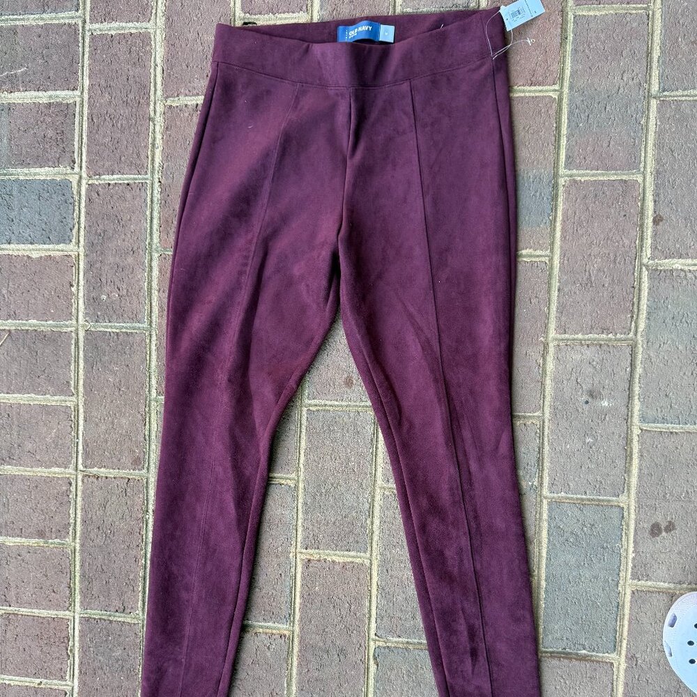 Old Navy Stevie Maroon Velvet Pants